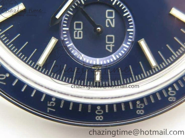 0514 SpeedMaster MoonWatch SS OMF 1:1 Best Edition Blue Dial On SS Bracelet A9300 V Casual 8088